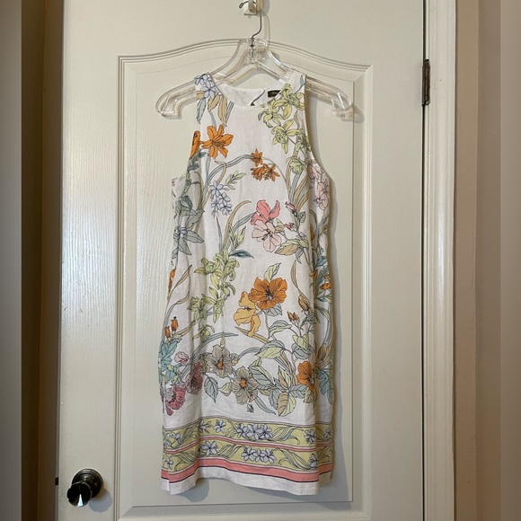 Tommy Bahama Dress Women’s XS Rumba Linen Pastel Floral Tropic Shift Midi Boho - Picture 6 of 9